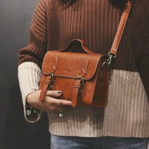 Brown Leather Crossbody Bag For Women | Adjustable Strap Shoulder Bag