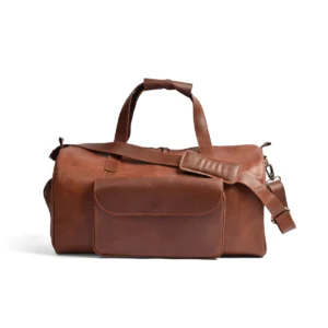 Classy Leather Bags Leather Duffle Travel Bag – Light Brown